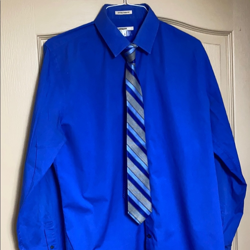 Express 1MX Extra Slim Fit shirt with tie